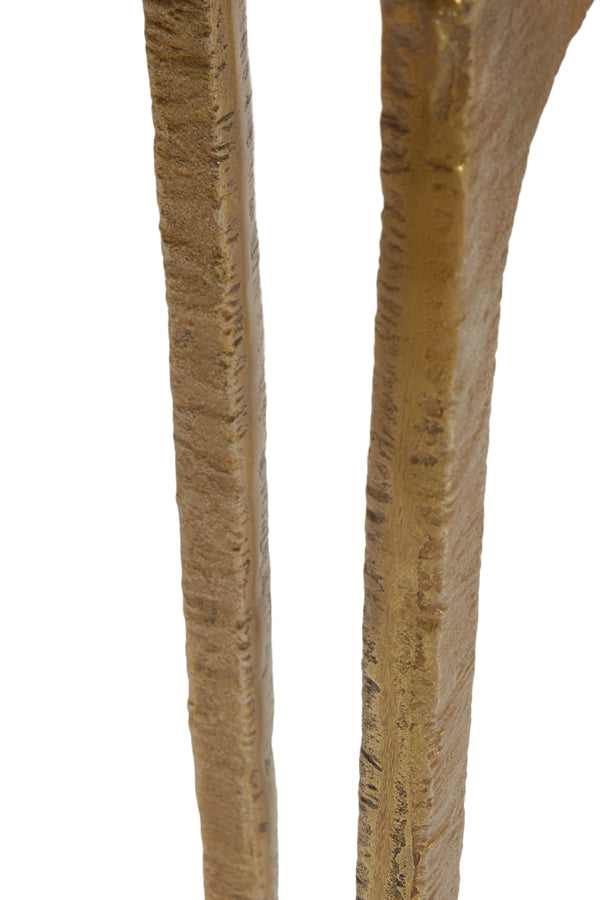 Set of 2 Elegant Kanae Coffee Tables in Travertine Sand and Antique Bronze