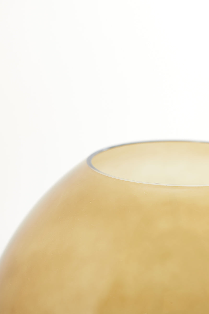 Elegant Mayson Glass Table Lamp in Warm Amber Hue and Matte Black Finish