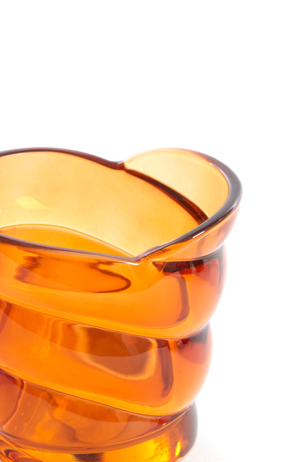 Amber Glow Glass Tealight Holder 10x7x9 cm