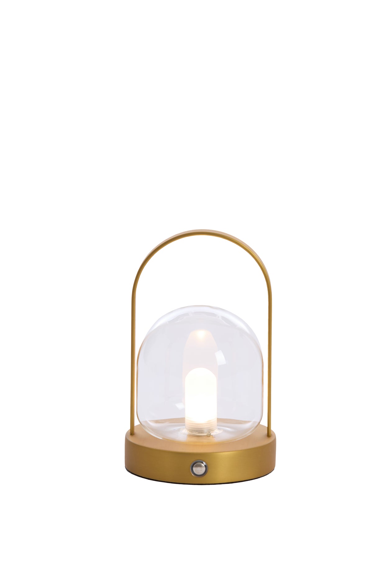 LED Table Lamp with Clear Glass and Antique Bronze Finish, Ø12x19 cm - Model Yeremi
