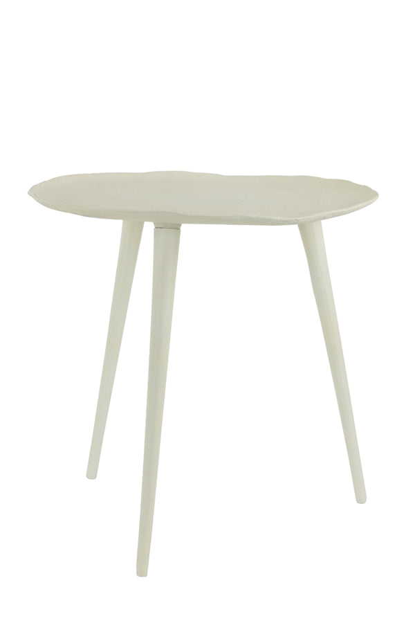 Elegant Cream Round Side Table - 46x44 cm