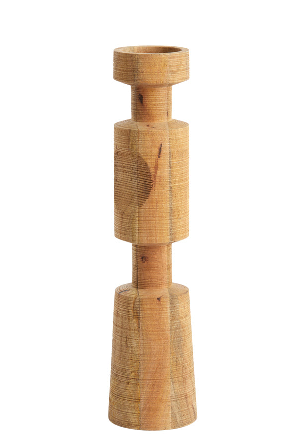 Rustic Wooden Candle Stand 50.5cm Natural Finish