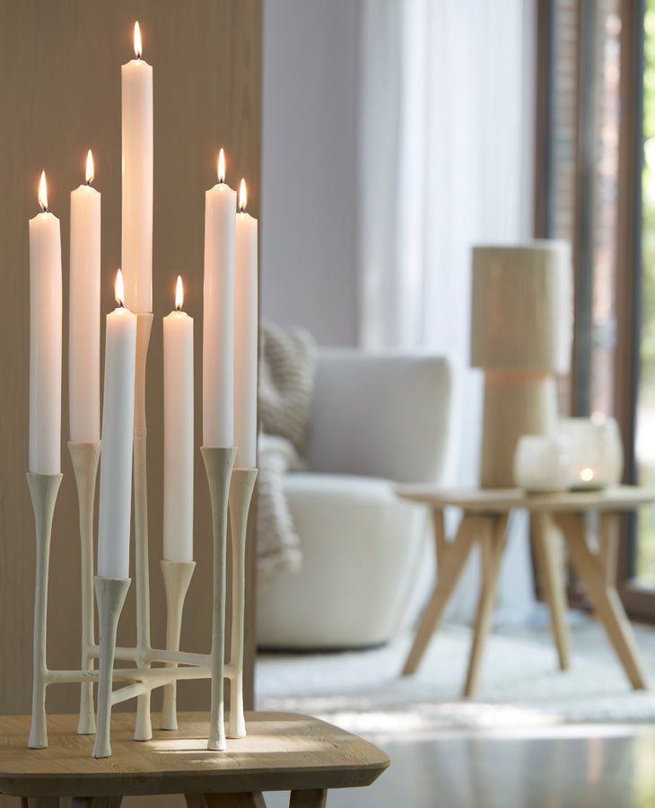 Elegant Cream 7-Light Candle Holder 26x23x45 cm