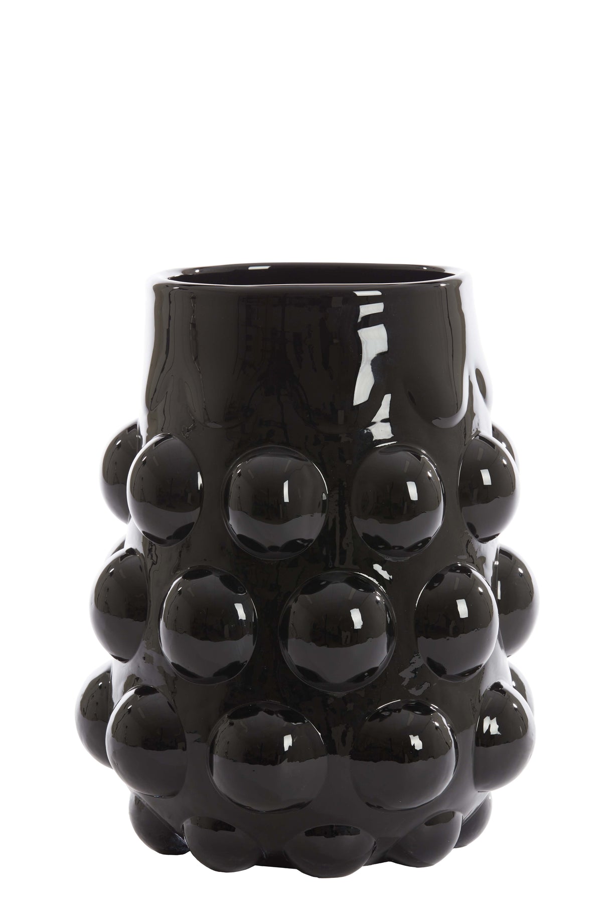 Elegant Black Glass Vase Ø24x30 cm Haroa Design