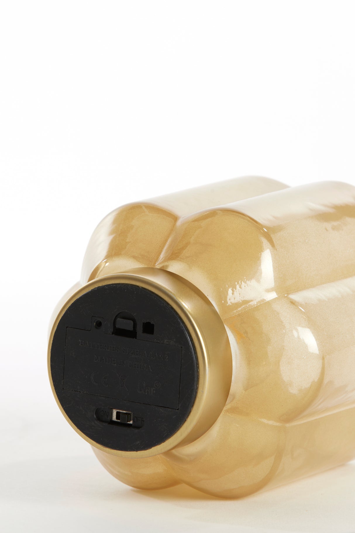 LED Table Lamp 13x16.5 cm Yvias Glass Milky Yellow with Gold Accents