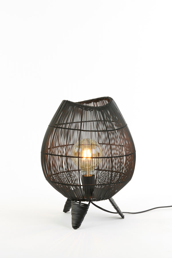 Sleek Yumi Black Table Lamp, 28x37 cm