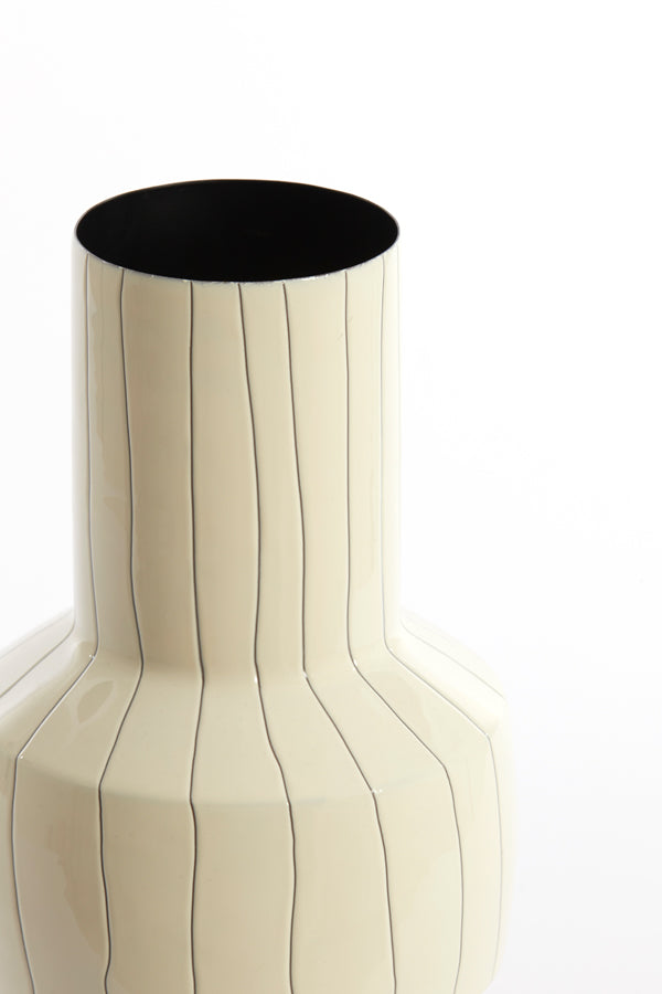Elegant Senuma Vase - Glossy White and Black Design Ø18x42 cm