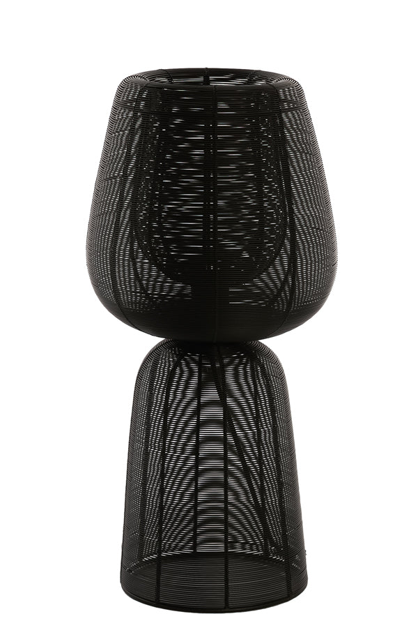 Matte Black Aboso Table Lamp - 24cm Diameter, 54cm Height