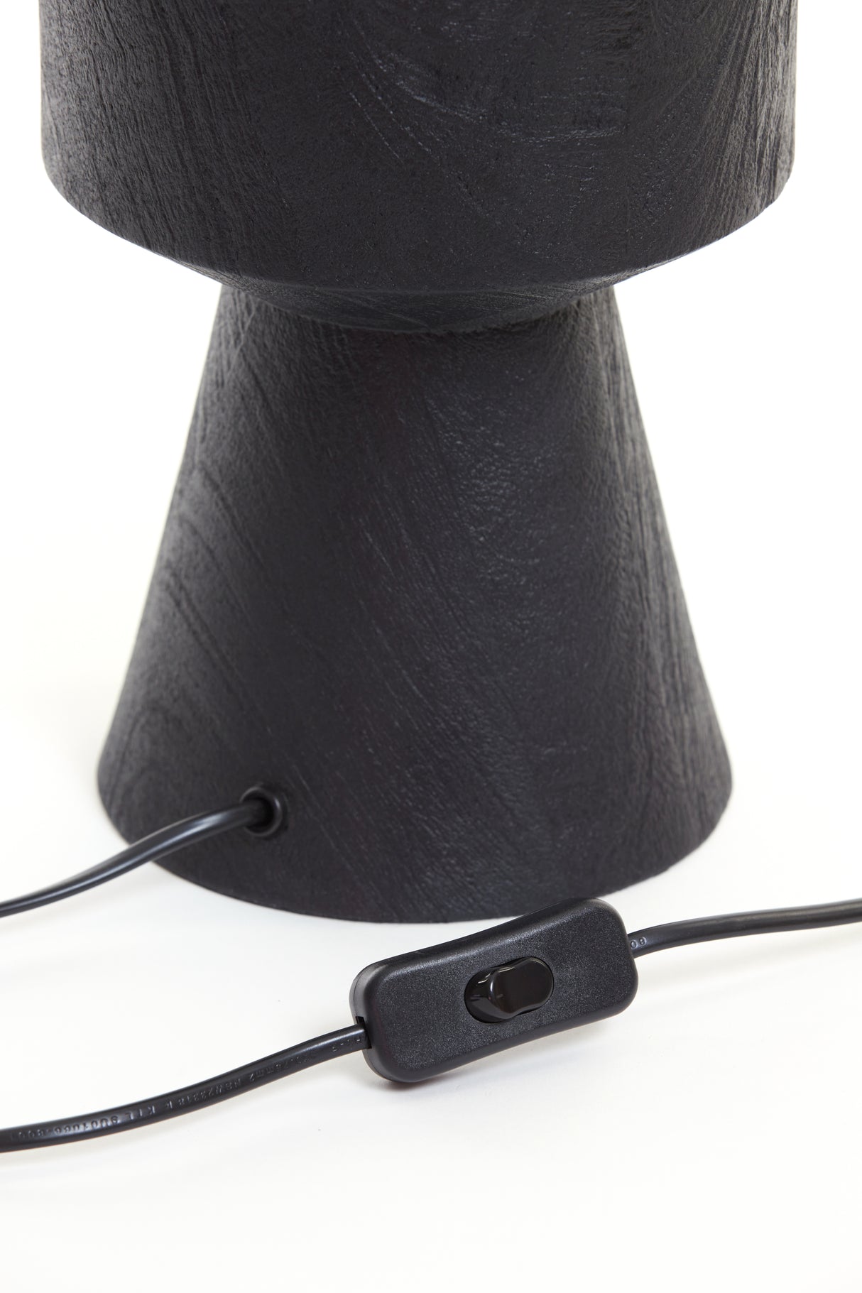 Matte Black Wooden Lamp Base Ø17x44 cm Gregor Design