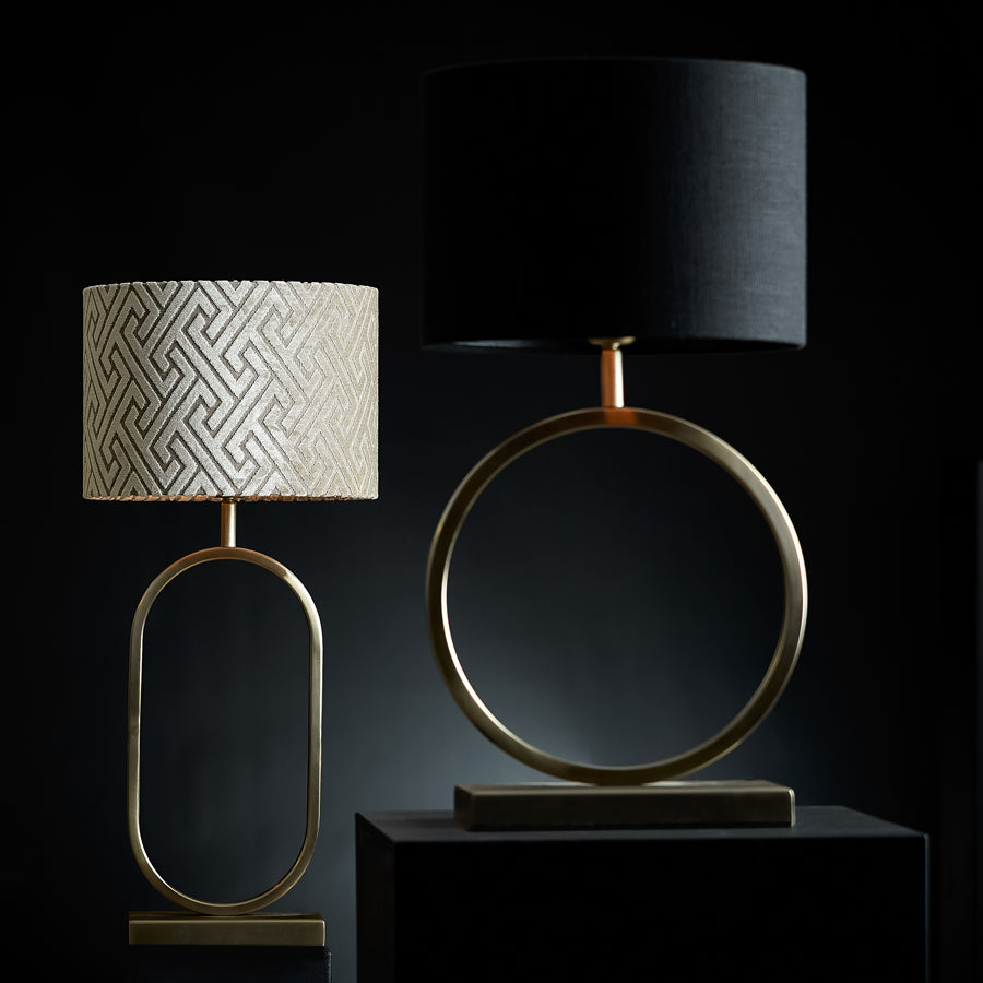 Elegant Light Gold Lamp Base with Textured Design - 30x13x37 cm