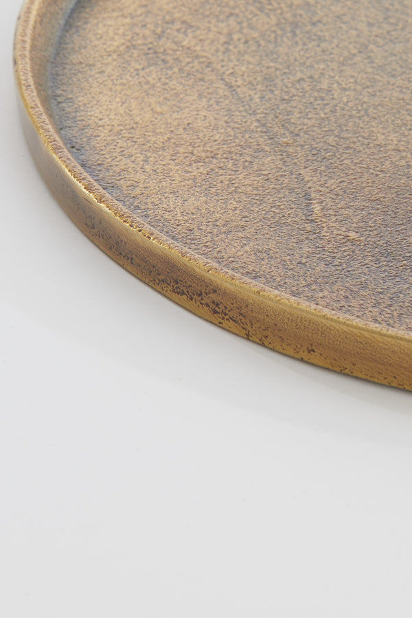 Antique Bronze Textured Plate Ø50x1.5 cm