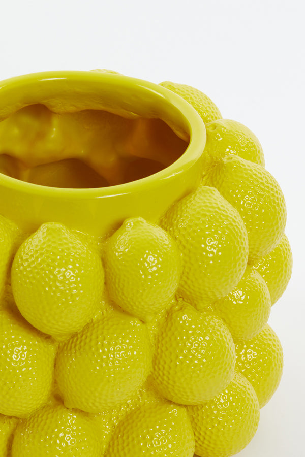 Sunburst Yellow Artisanal Vase 17.5x14 cm Accent