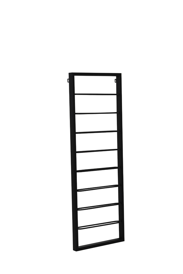 Sleek Black Macaben 8-Bottle Wine Rack, 42x6x120 cm
