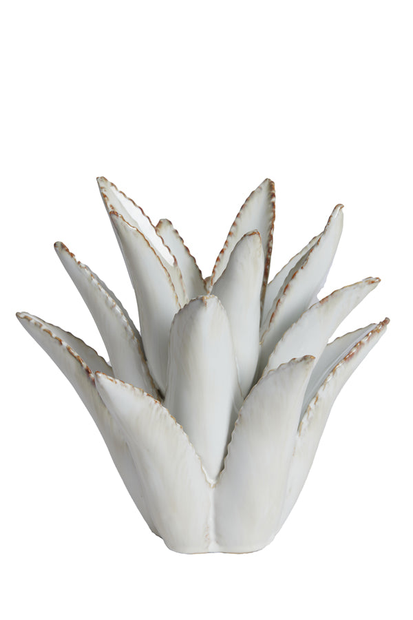 Cactus Ceramic Tealight Holder in Cream - Ø24.5x23 cm