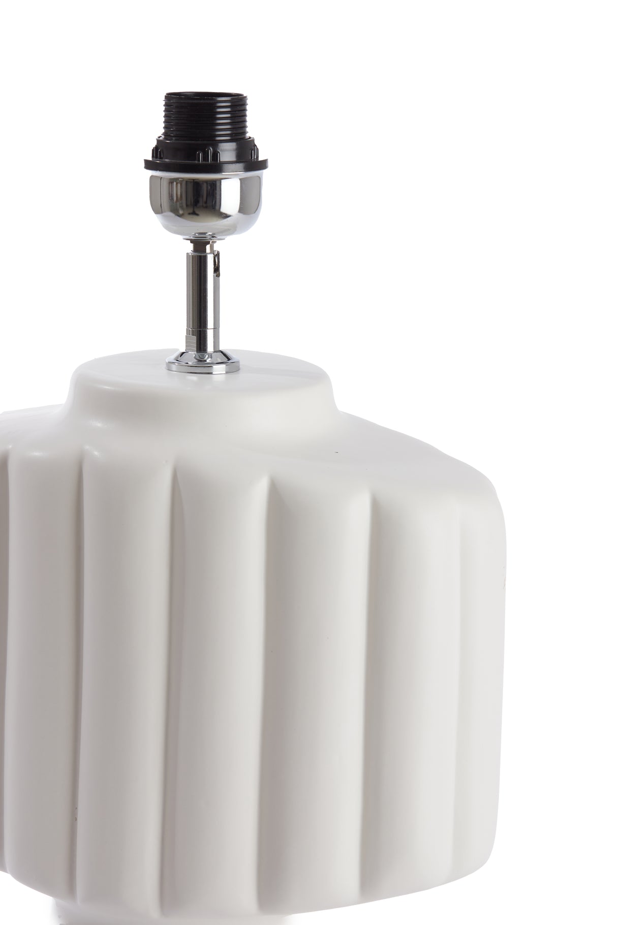 Sculptural Matt Cream Ceramic Lamp Base, 29.5x18.5x49 cm