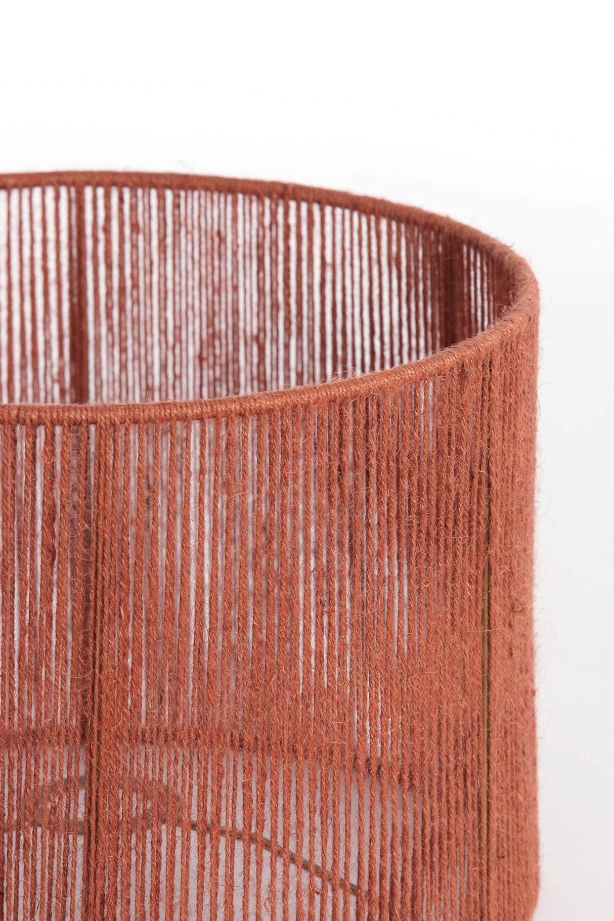 Brick Red Jute Lamp Shade - 40x40x30 cm
