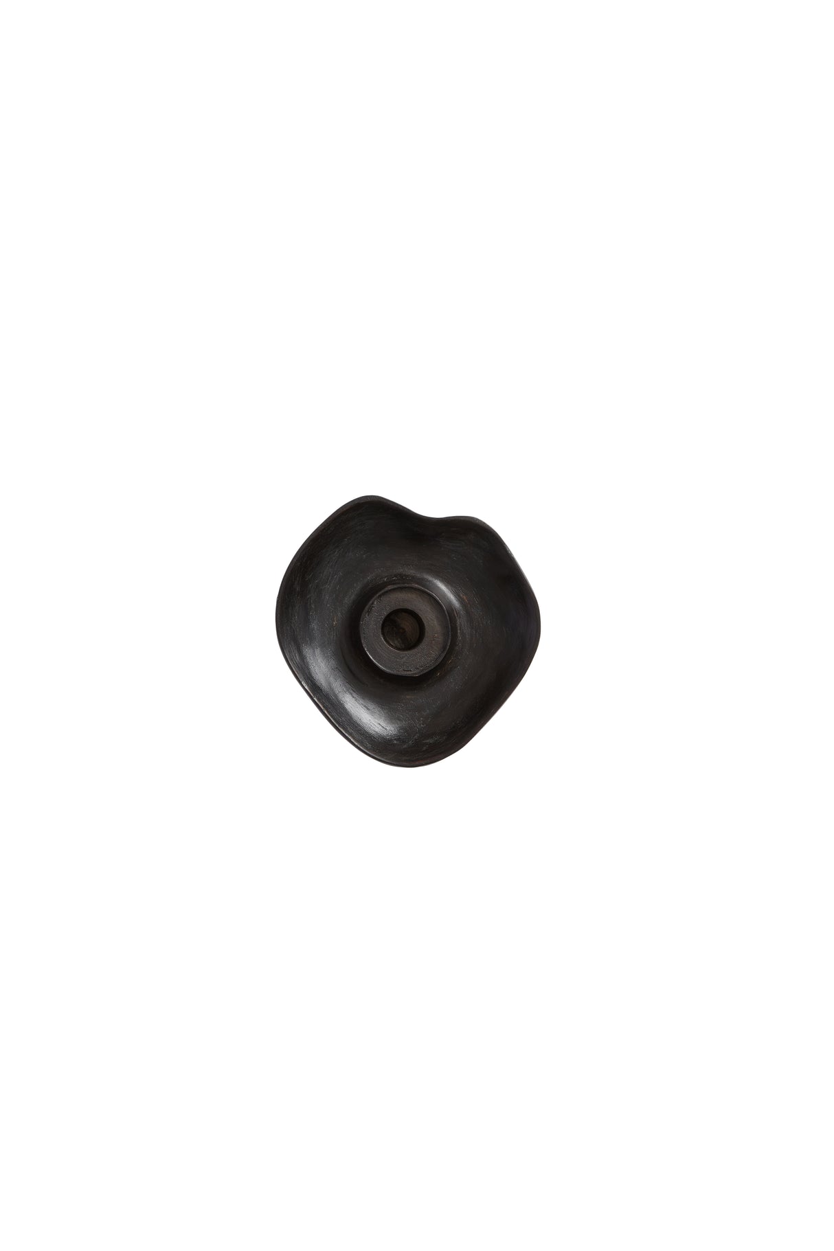 Rustic Dark Brown Wooden Candle Holder Ø14x3 cm