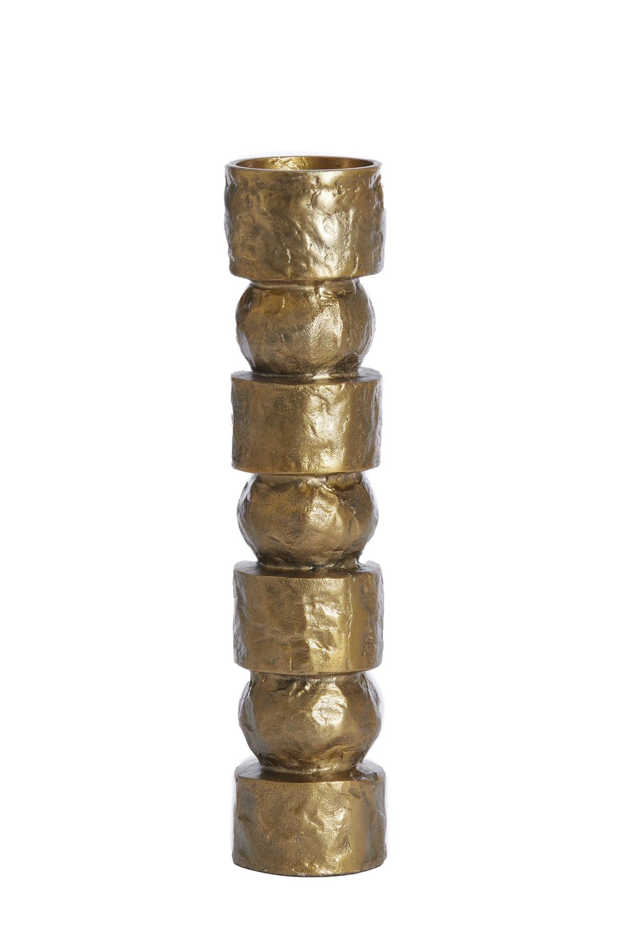 Antique Bronze Candle Holder - 9x41 cm Majestic Design