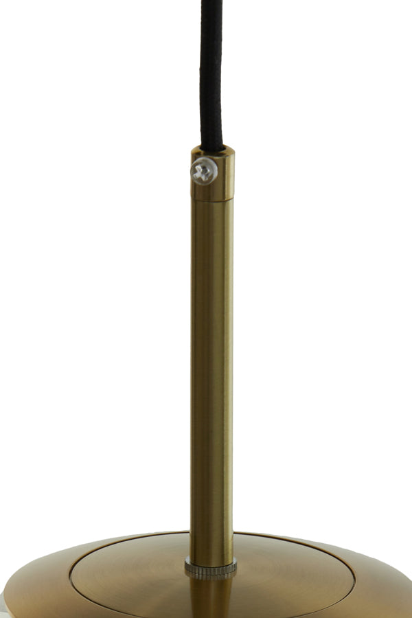 Antique Bronze Medina Hanging Lamp with Amber Glass Shade - Ø30 cm