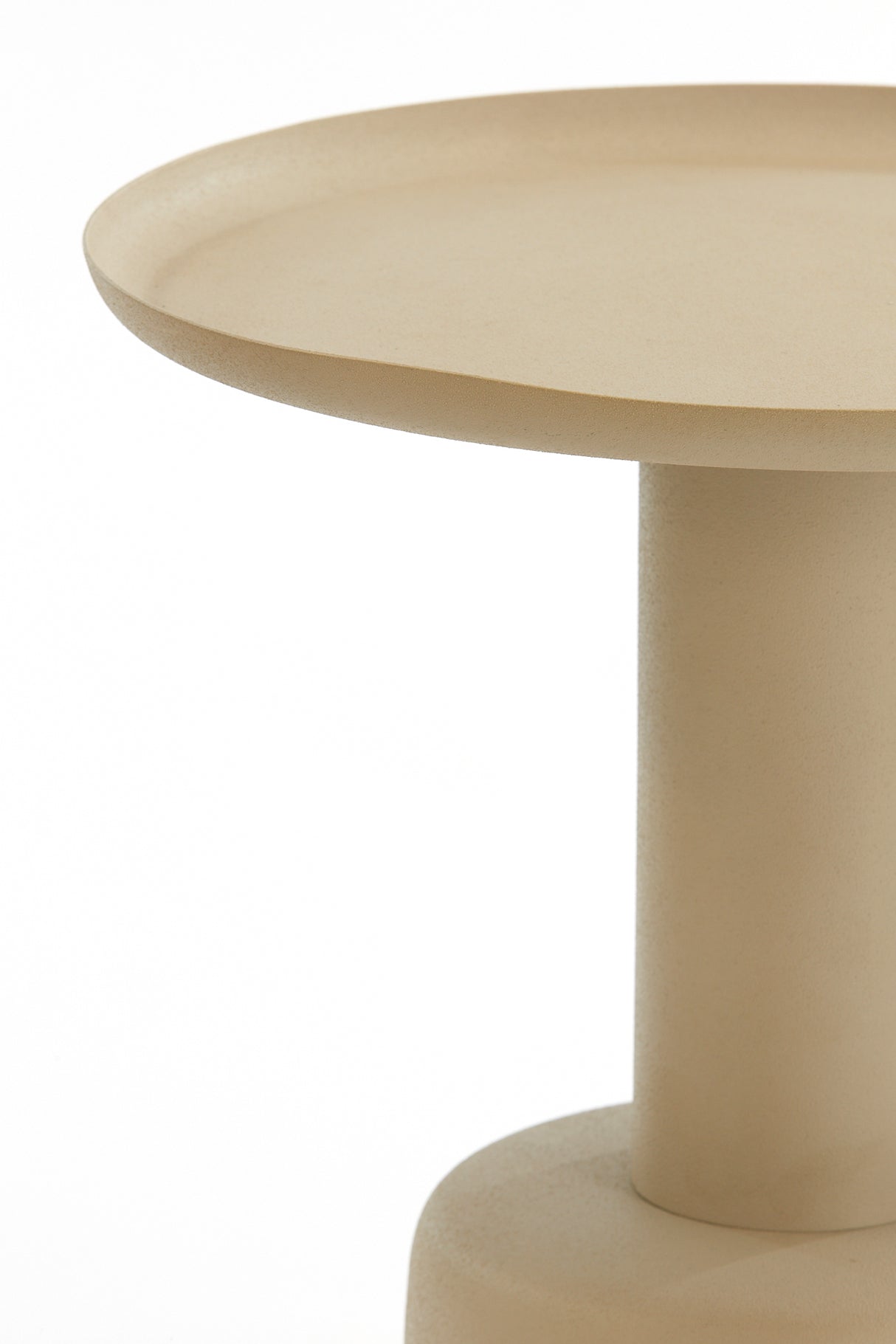 Beige Milaki Round Side Table 39x52 cm