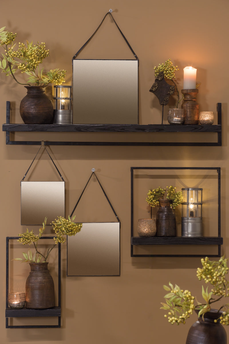 Maddison Wood Matte Black Wall Shelf 30x15x50 cm