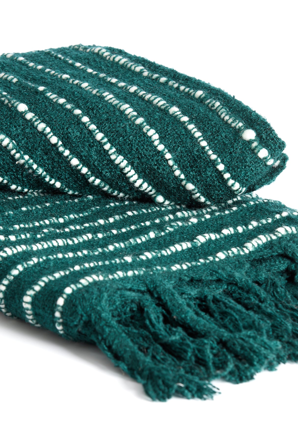 Alcoba Forest Green & Snow White Throw - 170x130 cm