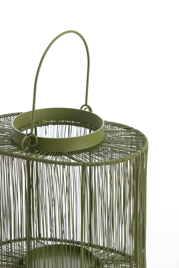 Olive Green Banjo Hurricane Vase 26x18x24 cm