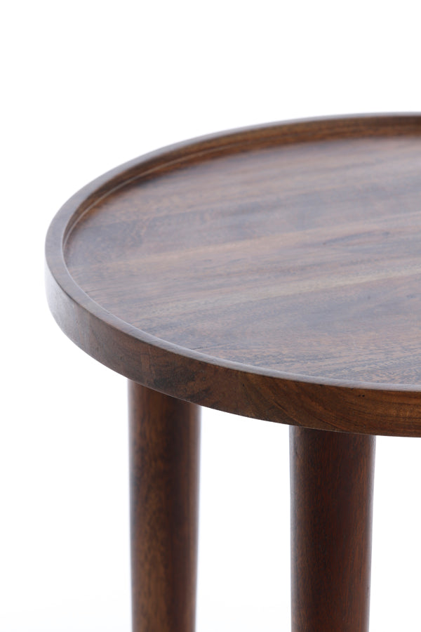 Round Acacia Wood Side Table – 49cm Diameter
