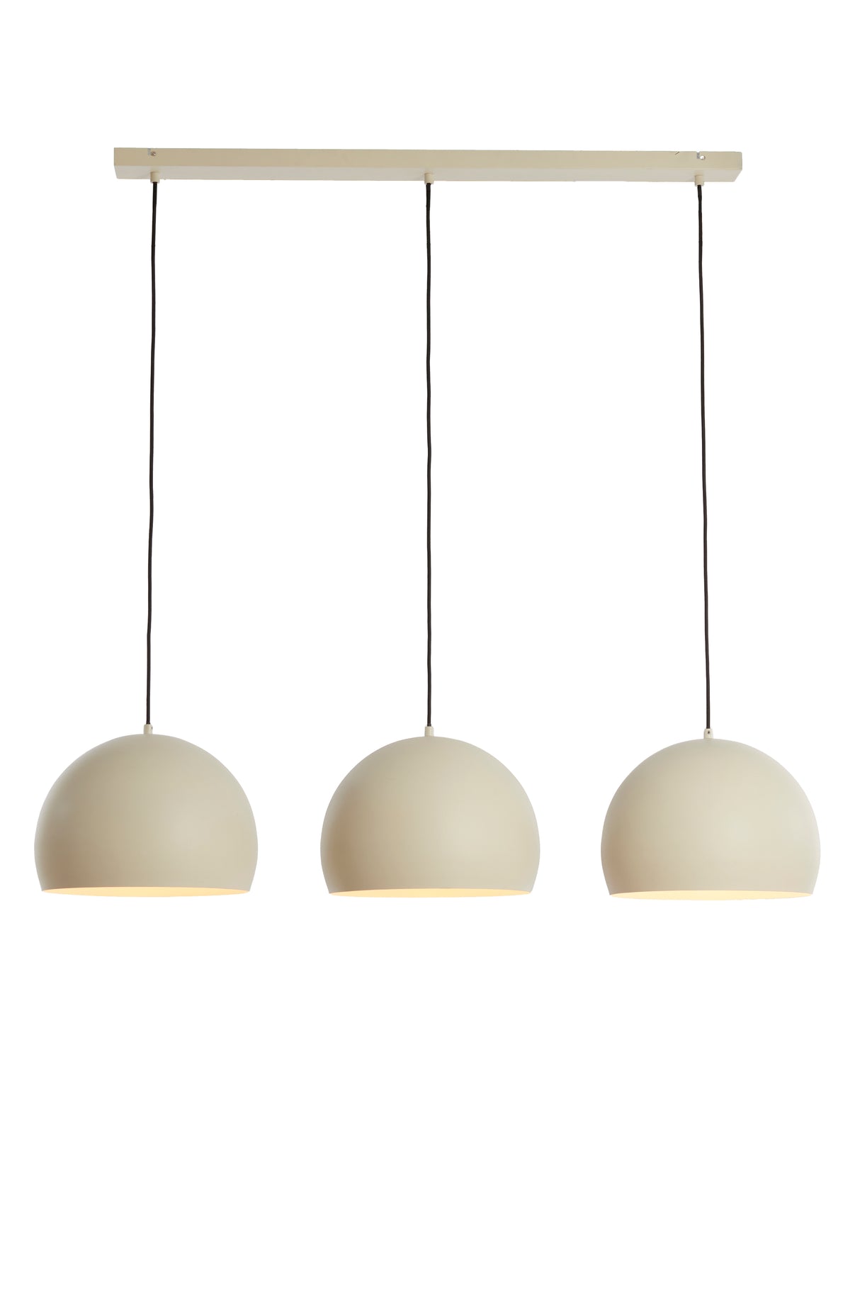 Pendant Light Fixture, Triple Bulb Design, 120x33x25 cm in Soft Grey