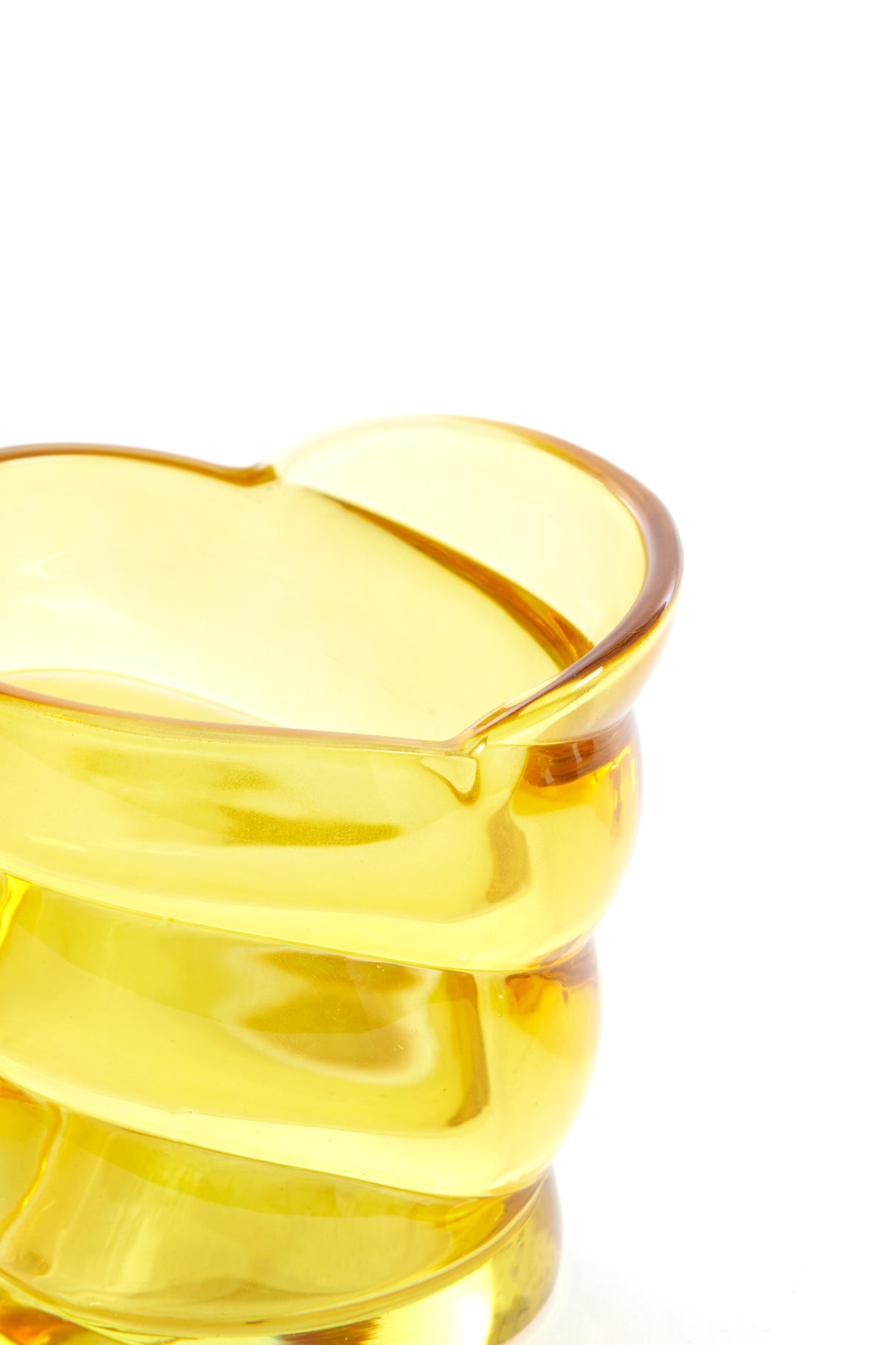 Amber Glow Glass Tealight Holder 10x7x9 cm