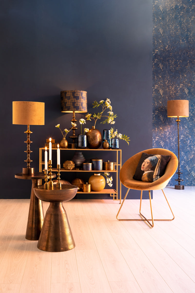 Antique Bronze Finish Round Side Table 39.5x53 cm