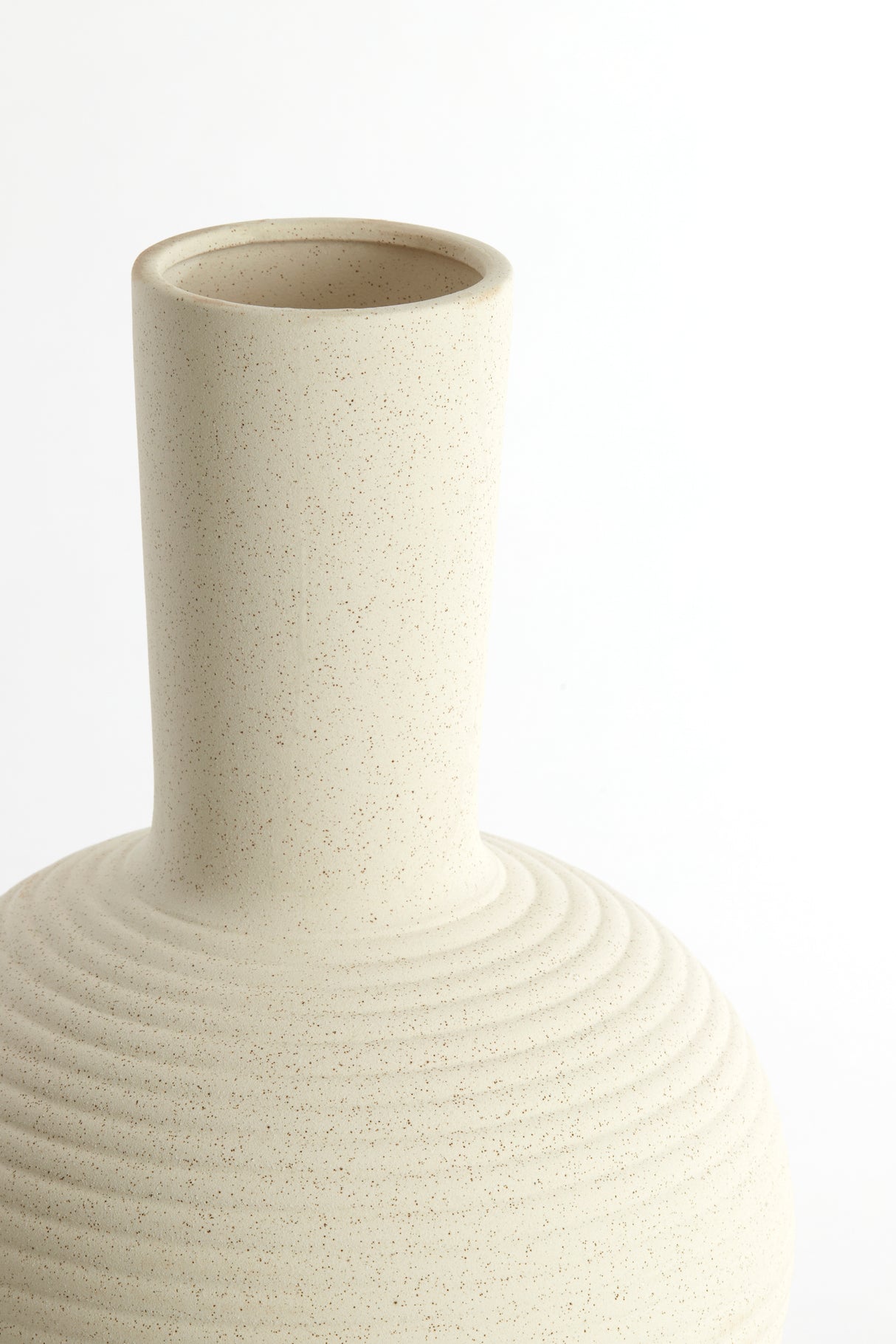 Elegant Ulloa Ceramics Vase in Matte Cream Finish - 34x52 cm
