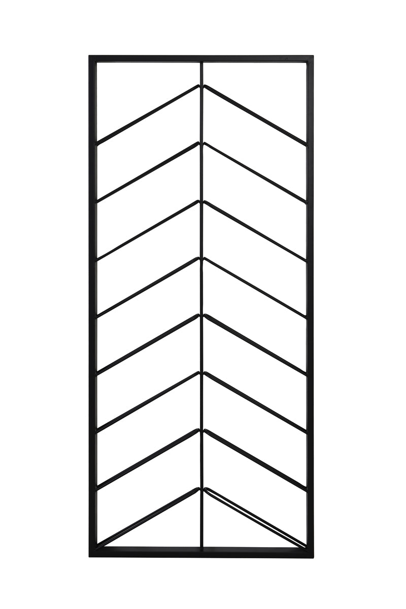 16-Bottle Black Malbeo Wine Rack, 70x6x160 cm
