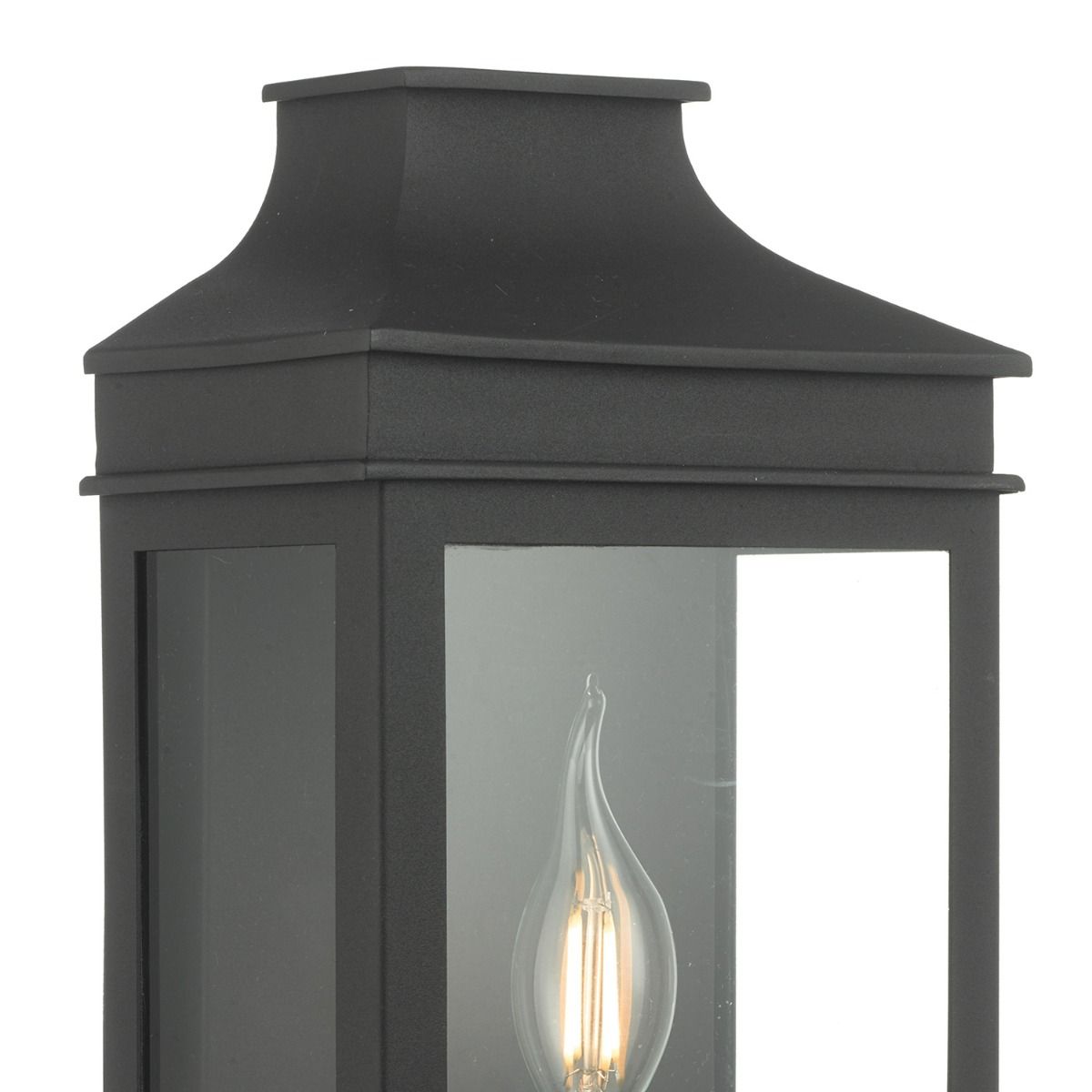 Vapour Coach Lantern Outdoor Wall Light Matt Black IP44
