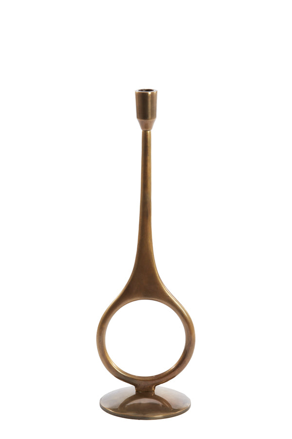 Antique Bronze Candle Holder - 13x46 cm Vintage Elegance