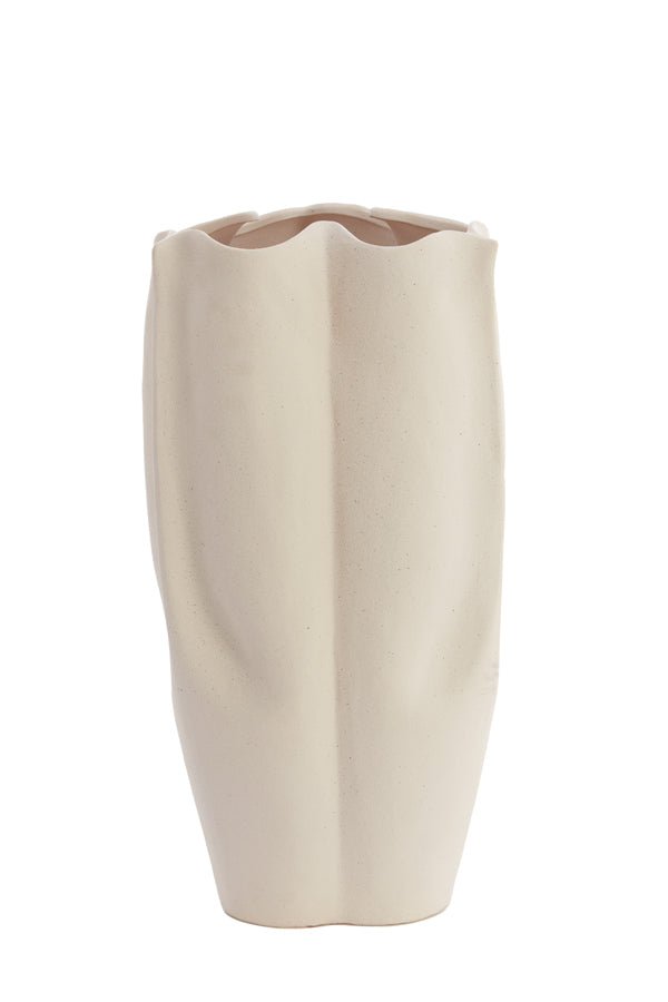 Elegant Cream Sanguli Ceramic Vase - 28x27.5x56 cm