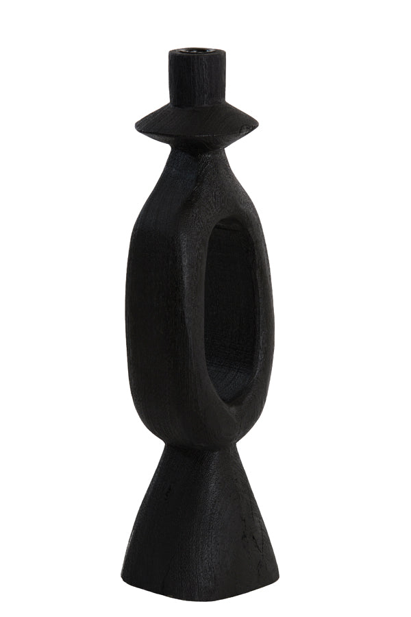 Elegant Django Black Wooden Candle Holder - 14x14x50 cm