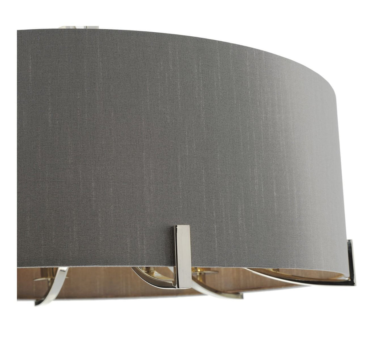 Veyron 6 Light Pendant Polished Nickel With Grey Shade