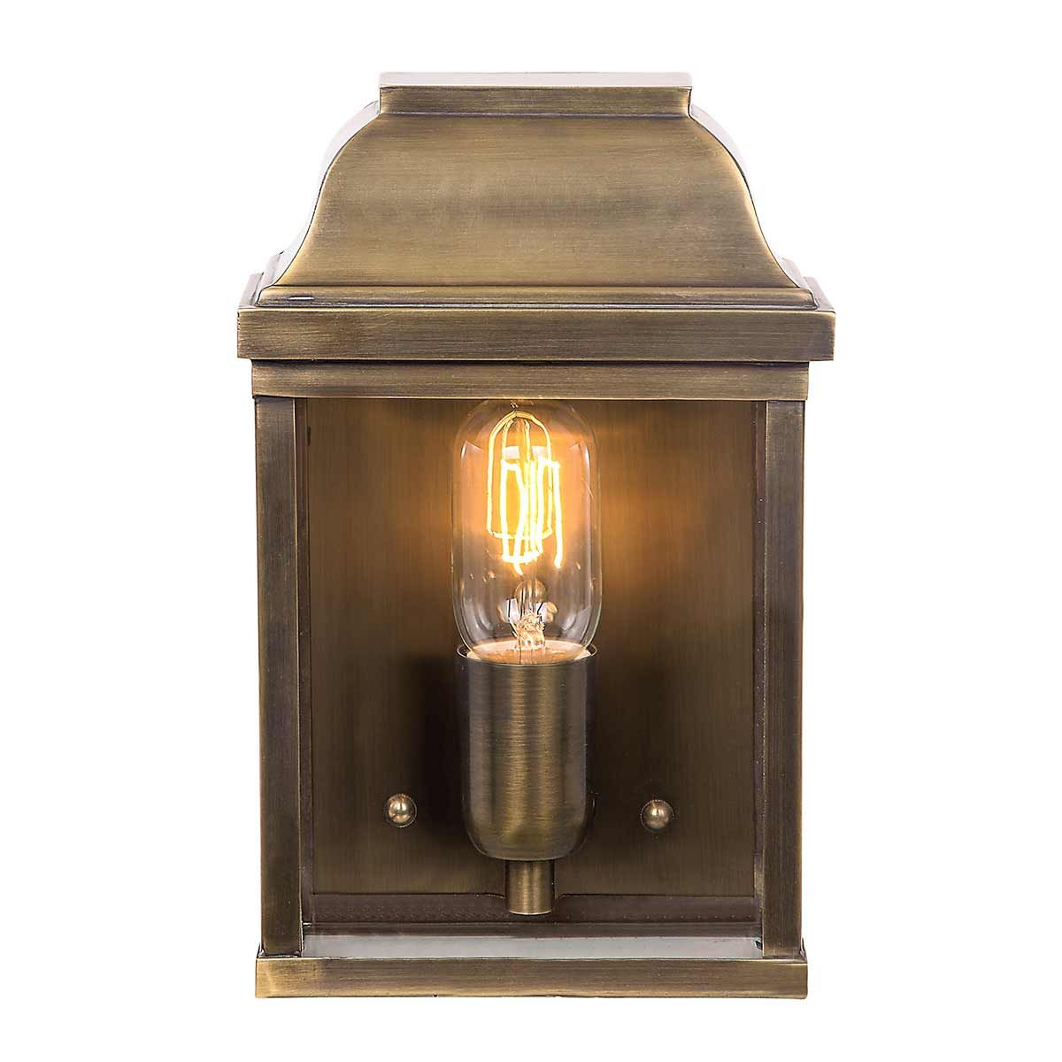 Aged Brass Georgian-Style Exterior Wall Lantern
