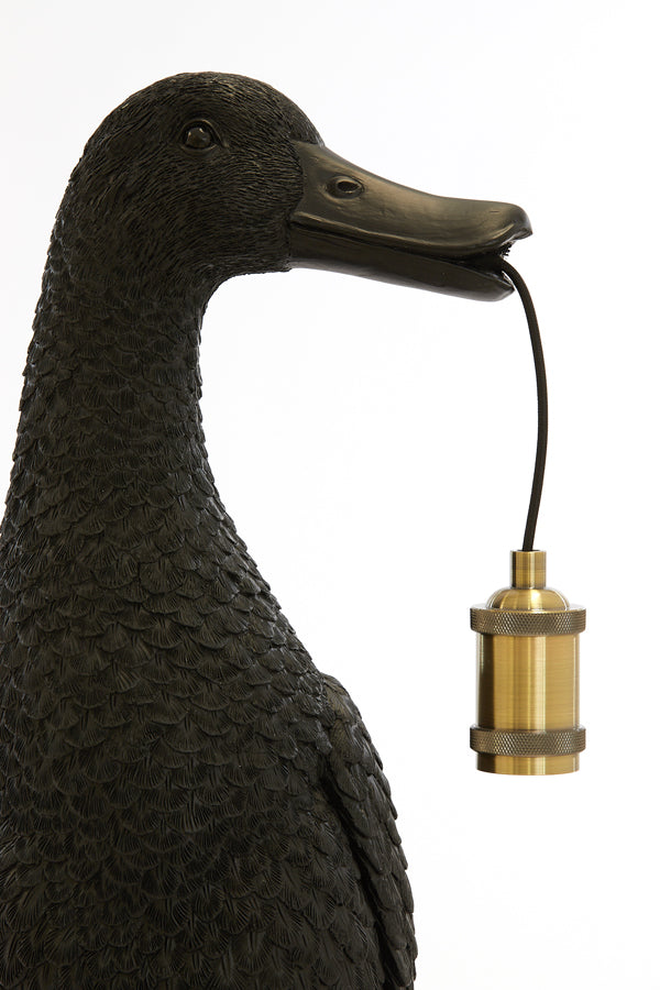 Elegant Black Duck Table Lamp 32x31x65 cm