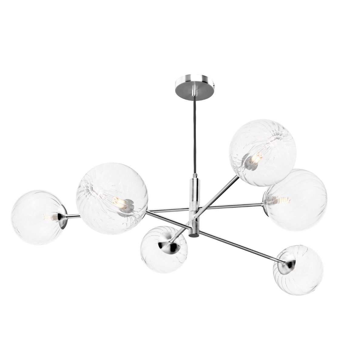 Vignette 6 Light Pendant Polished Chrome With Closed Glass
