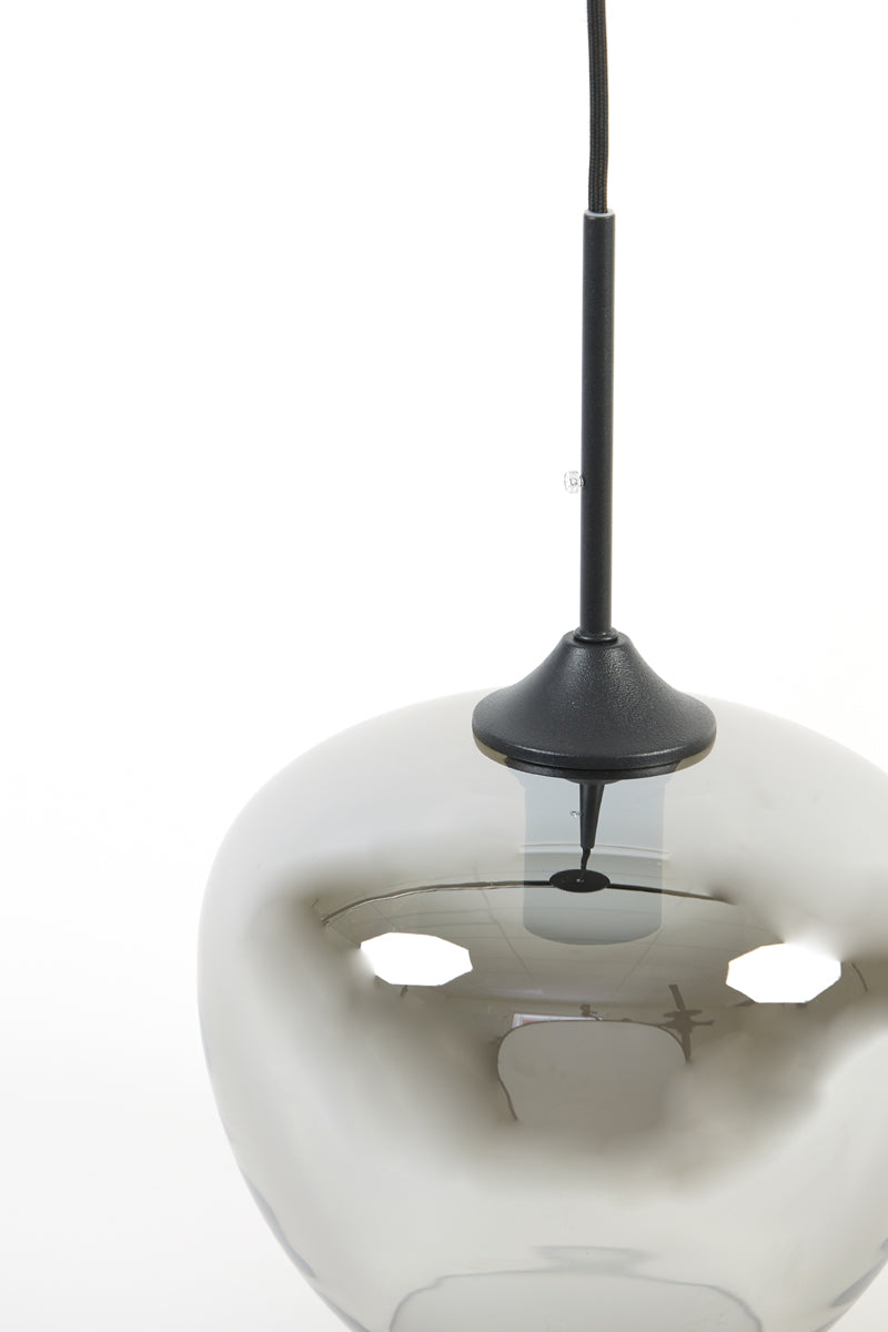 Mayson Pendant Light - Smoked Glass & Matte Black Finish (23x18 cm)