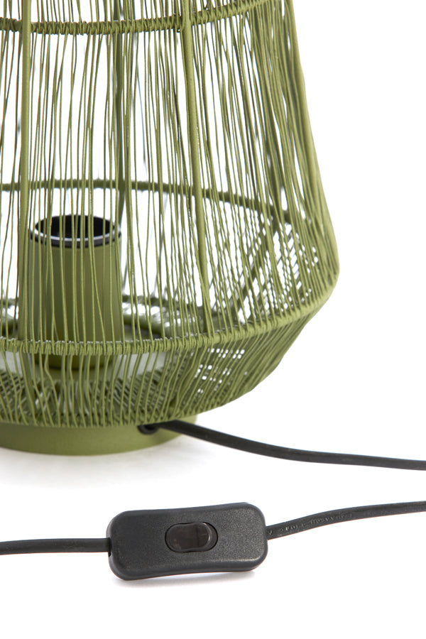 Olive Green Banjar Table Lamp - 24x33 cm