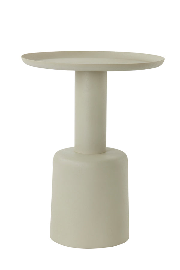 Compact Round Side Table in Light Grey - 39x52 cm Milaki Design