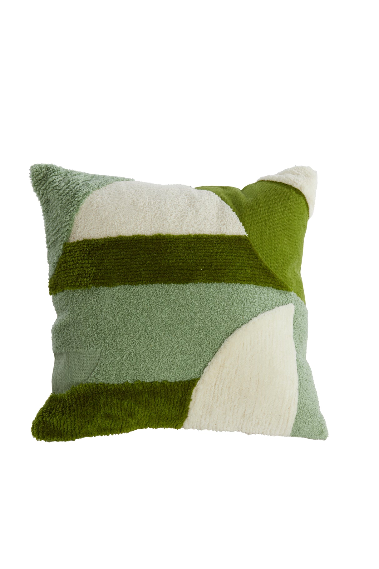 Emerald Fusion: 45x45 cm Green & White Cushion