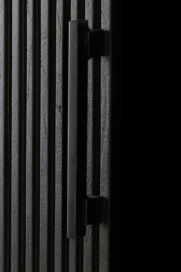 Sleek Black Abage Wood Cabinet 150x40x80 cm