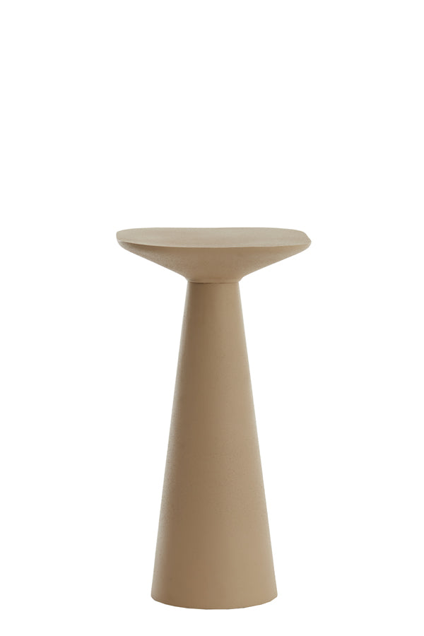 Compact Taupe Side Table 28x28x53 cm - Abala Matte Finish
