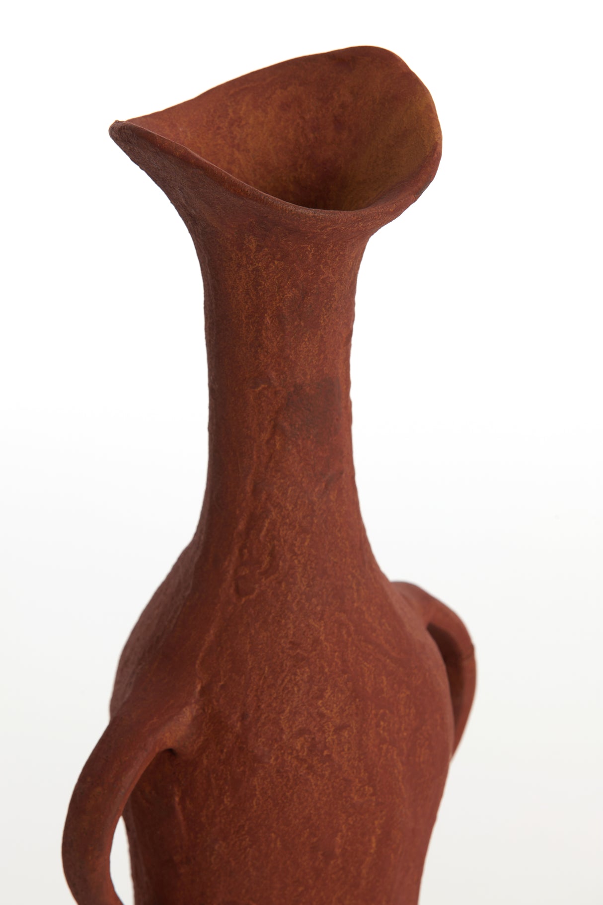 Contemporary Brick Red Anconi Vase - Dimensions: 17x11x50.5 cm