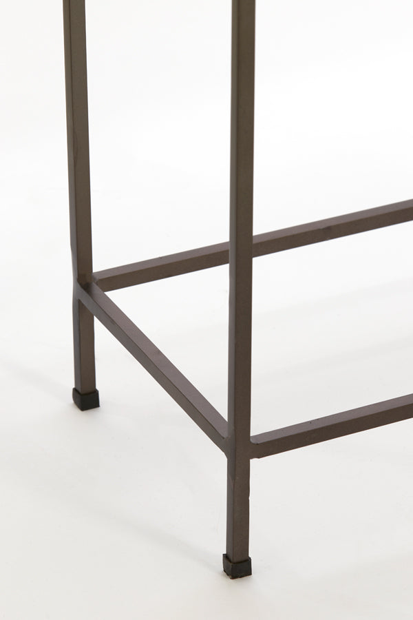 Set of 2 Console Tables in Brown Marble and Wood - Sizes 120x21x72 & 140x25x82 cm