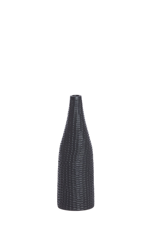 Elegant Black Matte Yasso Deco Vase - 30 cm
